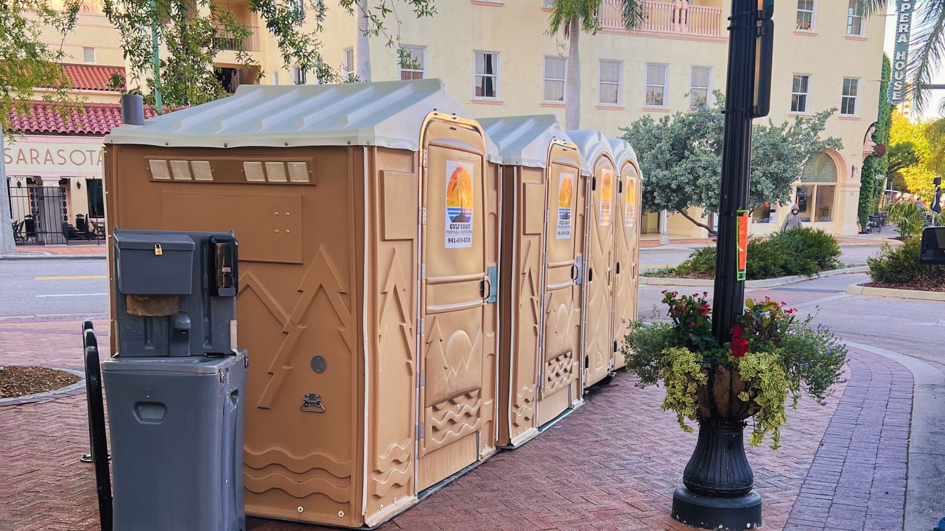 portable toilets set up at event in desoto county florida